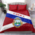 Costa Rica Flag Bedding Set Red White Blue with National Coat of Arms and Shield Design - Wonder Print Shop