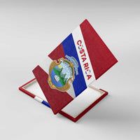 Costa Rica Flag Canvas Wall Art Red White Blue with National Coat of Arms and Shield Design - Wonder Print Shop