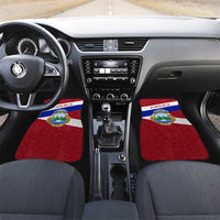 Costa Rica Flag Car Mats Red White Blue with National Coat of Arms and Shield Design - Wonder Print Shop