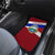 Costa Rica Flag Car Mats Red White Blue with National Coat of Arms and Shield Design - Wonder Print Shop