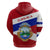 Costa Rica Flag Hoodie Red White Blue with National Coat of Arms and Shield Design - Wonder Print Shop