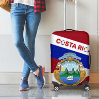 Costa Rica Flag Luggage Cover Red White Blue with National Coat of Arms and Shield Design - Wonder Print Shop