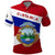 Costa Rica Flag Polo Shirt Red White Blue with National Coat of Arms and Shield Design - Wonder Print Shop
