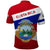 Costa Rica Flag Polo Shirt Red White Blue with National Coat of Arms and Shield Design - Wonder Print Shop