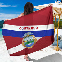 Costa Rica Flag Sarong Red White Blue with National Coat of Arms and Shield Design - Wonder Print Shop