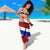 Costa Rica Flag Sarong Red White Blue with National Coat of Arms and Shield Design - Wonder Print Shop