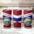 Costa Rica Flag Tumbler Cup Red White Blue with National Coat of Arms and Shield Design - Wonder Print Shop