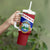 Costa Rica Flag Tumbler With Handle Red White Blue with National Coat of Arms and Shield Design - Wonder Print Shop