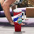 Costa Rica Flag Tumbler With Handle Red White Blue with National Coat of Arms and Shield Design - Wonder Print Shop
