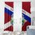 Costa Rica Flag Window Curtain Red White Blue with National Coat of Arms and Shield Design - Wonder Print Shop