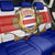 Costa Rica Flag Map Back Car Seat Cover Red White Blue with National Colors and Gold Crest Design - Wonder Print Shop