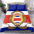 Costa Rica Flag Map Bedding Set Red White Blue with National Colors and Gold Crest Design - Wonder Print Shop