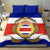 Costa Rica Flag Map Bedding Set Red White Blue with National Colors and Gold Crest Design - Wonder Print Shop