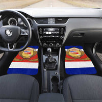 Costa Rica Flag Map Car Mats Red White Blue with National Colors and Gold Crest Design - Wonder Print Shop
