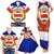 Costa Rica Flag Map Family Matching Tank Maxi Dress and Hawaiian Shirt Red White Blue with National Colors and Gold Crest Design - Wonder Print Shop