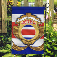 Costa Rica Flag Map Garden Flag Red White Blue with National Colors and Gold Crest Design - Wonder Print Shop