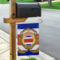 Costa Rica Flag Map Garden Flag Red White Blue with National Colors and Gold Crest Design - Wonder Print Shop