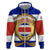 Costa Rica Flag Map Hoodie Red White Blue with National Colors and Gold Crest Design - Wonder Print Shop