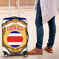 Costa Rica Flag Map Luggage Cover Red White Blue with National Colors and Gold Crest Design - Wonder Print Shop