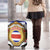 Costa Rica Flag Map Luggage Cover Red White Blue with National Colors and Gold Crest Design - Wonder Print Shop