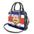 Costa Rica Flag Map Shoulder Handbag Red White Blue with National Colors and Gold Crest Design - Wonder Print Shop