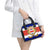 Costa Rica Flag Map Shoulder Handbag Red White Blue with National Colors and Gold Crest Design - Wonder Print Shop