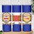 Costa Rica Flag Map Skinny Tumbler Red White Blue with National Colors and Gold Crest Design - Wonder Print Shop
