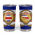 Costa Rica Flag Map Tumbler Cup Red White Blue with National Colors and Gold Crest Design - Wonder Print Shop