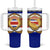 Costa Rica Flag Map Tumbler With Handle Red White Blue with National Colors and Gold Crest Design - Wonder Print Shop