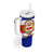 Costa Rica Flag Map Tumbler With Handle Red White Blue with National Colors and Gold Crest Design - Wonder Print Shop