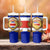 Costa Rica Flag Map Tumbler With Handle Red White Blue with National Colors and Gold Crest Design - Wonder Print Shop