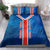 Costa Rica Pura Vida Bedding Set Blue Geometric with Red Stripe and National Flag Detail - Wonder Print Shop