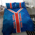 Costa Rica Pura Vida Bedding Set Blue Geometric with Red Stripe and National Flag Detail - Wonder Print Shop