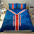 Costa Rica Pura Vida Bedding Set Blue Geometric with Red Stripe and National Flag Detail - Wonder Print Shop