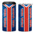Costa Rica Pura Vida 4 in 1 Can Cooler Tumbler Blue Geometric with Red Stripe and National Flag Detail - Wonder Print Shop
