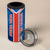 Costa Rica Pura Vida 4 in 1 Can Cooler Tumbler Blue Geometric with Red Stripe and National Flag Detail - Wonder Print Shop