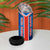 Costa Rica Pura Vida 4 in 1 Can Cooler Tumbler Blue Geometric with Red Stripe and National Flag Detail - Wonder Print Shop