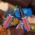 Costa Rica Pura Vida 4 in 1 Can Cooler Tumbler Blue Geometric with Red Stripe and National Flag Detail - Wonder Print Shop