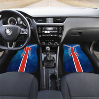 Costa Rica Pura Vida Car Mats Blue Geometric with Red Stripe and National Flag Detail - Wonder Print Shop
