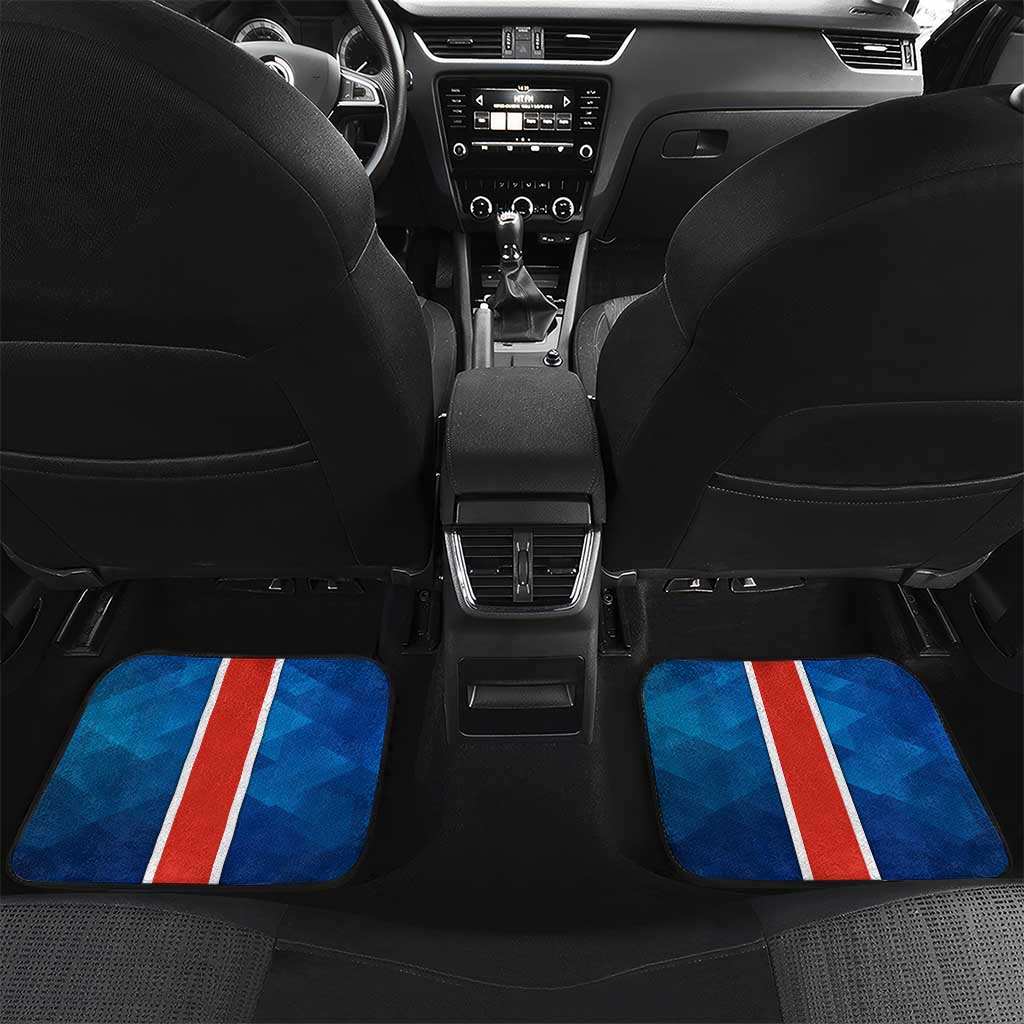 Costa Rica Pura Vida Car Mats Blue Geometric with Red Stripe and National Flag Detail - Wonder Print Shop
