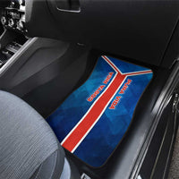 Costa Rica Pura Vida Car Mats Blue Geometric with Red Stripe and National Flag Detail - Wonder Print Shop