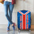 Costa Rica Pura Vida Luggage Cover Blue Geometric with Red Stripe and National Flag Detail - Wonder Print Shop