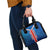 Costa Rica Pura Vida Shoulder Handbag Blue Geometric with Red Stripe and National Flag Detail - Wonder Print Shop