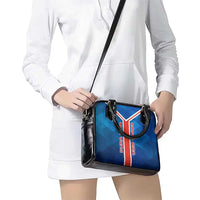 Costa Rica Pura Vida Shoulder Handbag Blue Geometric with Red Stripe and National Flag Detail - Wonder Print Shop