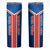 Costa Rica Pura Vida Skinny Tumbler Blue Geometric with Red Stripe and National Flag Detail - Wonder Print Shop