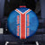 Costa Rica Pura Vida Spare Tire Cover Blue Geometric with Red Stripe and National Flag Detail - Wonder Print Shop