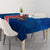 Costa Rica Pura Vida Tablecloth Blue Geometric with Red Stripe and National Flag Detail - Wonder Print Shop