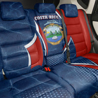 Costa Rica Orchid Back Car Seat Cover Red and Blue with National Emblem and Purple Flower Design - Wonder Print Shop