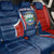 Costa Rica Orchid Back Car Seat Cover Red and Blue with National Emblem and Purple Flower Design - Wonder Print Shop