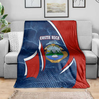 Costa Rica Orchid Blanket Red and Blue with National Emblem and Purple Flower Design - Wonder Print Shop